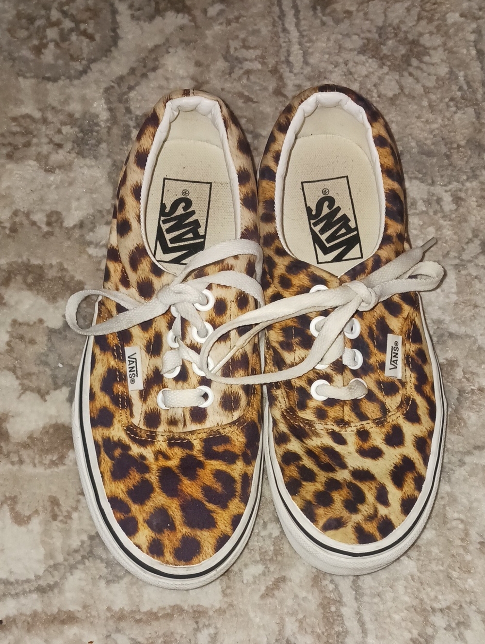 Vans Kids Leopard Print Canvas Sneakers - Brown/Black